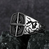 Herren-Siegelring aus Edelstahl mit nordischem Rune-Design