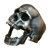 Edelstahl Herrenring im Gotik-Stil mit Totenkopf-Desig - Siegelring-shop