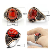 925 Silber Ring mit rotem Granatstein Türkischer Stil