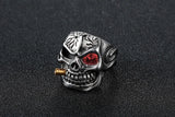 Ring
Männerring aus Edelstahl Punk Rotauge Schädel Beissen Kugelring - Siegelring-shop