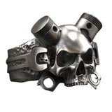 Herrenring im Steampunk-Stil mit Totenkopf-Design und Vintage-Metallfinish - Siegelring-shop