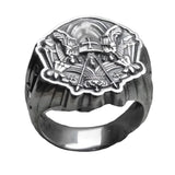 Knights Templar Siegelring aus 316L Edelstahl mit kunstvollem Wappen-Emblem