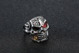 Ring
Männerring aus Edelstahl Punk Rotauge Schädel Beissen Kugelring - Siegelring-shop