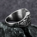 Herren-Siegelring aus Edelstahl mit nordischem Rune-Design