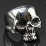 Punk-Stil Herrenring mit Totenkopf-Motiv aus Edelstahl - Siegelring-shop