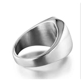 Edelstahlring mit schwarzem Emblem muslimischer Prophet Muhammad Rin