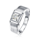 Herrenring aus sterling silber mit 0,8 kt D-Farbener Moissanit - Siegelring-shop