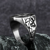 Herren-Siegelring aus Edelstahl mit nordischem Rune-Design
