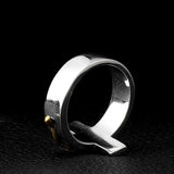 Herren-Signetring mit christlichem Kreuz in Gothic-StilZinklegierung - Siegelring-shop