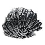 Skull Ring mit Indianer-Chef-Motiv aus Edelstahl Männlicher Tribal-Stil in Silber
