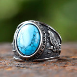 Herrenring mit  und Wolfemblem aus 316L Edelstahl