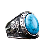 Herrenring mit  und Wolfemblem aus 316L Edelstahl