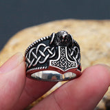 Nordischer Hammer Ring für Männer und keltischen Knoten