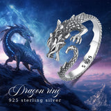 925 Sterling Silber Drachenring für Männer