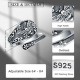 Bienenspoon-Ring aus 925 Sterling Silber mit antikem Desig