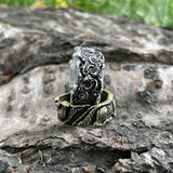 Gothic Wolf Amulett RingVerstellbarer Silberner Herren-Signet-Ring