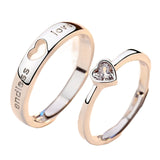 Silbernes Partner-Ringset mit Herz-Motiv und Zirkonia im 2er-Set - Siegelring-shop