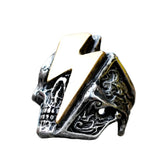 Edelstahl Ring mit Blitz-Stil und Skull-Design für Männer - Siegelring-shop