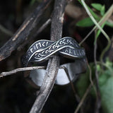 Edelstahl Ring mit Wikinger Runen und kreativem Design