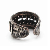 Wundstich-Ring für Männer Gothic Rock Offener Ring aus Silber