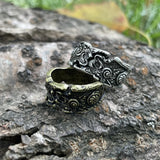 Gothic Wolf Amulett RingVerstellbarer Silberner Herren-Signet-Ring