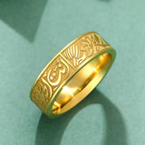 Ring mit arabischer Kalligraphie und Lotusblüten