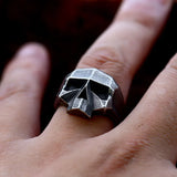 Herrenring aus 316L Edelstahl mit Totenkopf-Design für Bike - Siegelring-shop