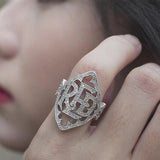 Silberner Ring mit RBE Monogramm und Kristallsteine 925er Silber - Siegelring-shop