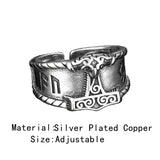 Silberne Thor-Hammer Ring für Herren mit antiken nordischen Runen