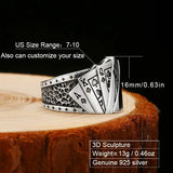 Poker Ring aus massivem silberfarbenem Edelstahl mit Spielkarten-Design für Herre - Siegelring-shop