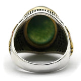 Türkischer Stil S925 Sterlingsilber Herrenring mit grünem Ony