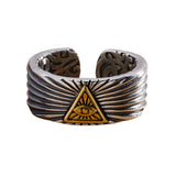 Gothic Offener Ring mit goldenem Auge der Vorsehung