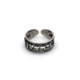 Wundstich-Ring für Männer Gothic Rock Offener Ring aus Silber