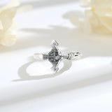 Ring aus 925 Sterling Silber mit Christusfigur Vintage St. Benedikt Amulett Ring