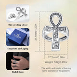 925 Sterling Silber Antiker Ägyptischer Ankh Kreuz Ring für Männe
