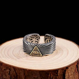 Gothic Offener Ring mit goldenem Auge der Vorsehung