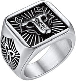 Silbersignet-Ring für Männer mit nordischen Runes und schwarzem Onyx