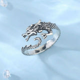 925 Sterling Silber Drachenring für Männer