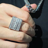 Hochwertiger Herren-Signet-Ring mitDas letzte Abendmahl - Siegelring-shop