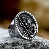 St. Christopher Kreuzring für Männer aus 316L Edelstahl