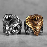 Siegelring mit Cobra-Schlangen-Design aus Edelstah