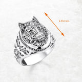 Ring mit Wolfsmotiv aus 925er Sterlingsilber Anspruchsvolles Desig