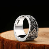 Poker Ring aus massivem silberfarbenem Edelstahl mit Spielkarten-Design für Herre - Siegelring-shop