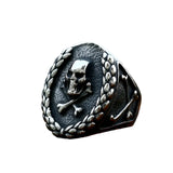 Gothic 316L Edelstahl Rings mit Vampir-Skull