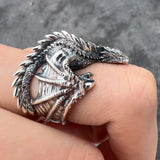 Größenänderung Drachenring für Männer im Gothic-Punk-Stil