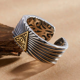 Gothic Offener Ring mit goldenem Auge der Vorsehung