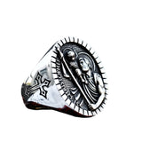 St. Christopher Kreuzring für Männer aus 316L Edelstahl