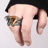 Siegelring mit Cobra-Schlangen-Design aus Edelstah