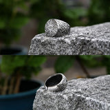 Compass Ring für Männer mit nordischem Emblem Silberfarben