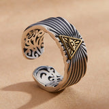 Gothic Offener Ring mit goldenem Auge der Vorsehung